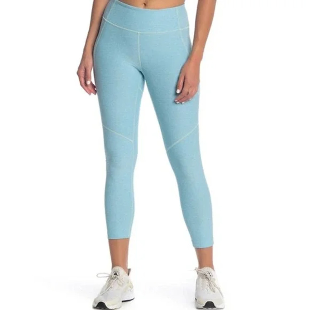 Outdoor Voices Leggings Large Pool Blue 3/4 Warmup High Rise Workout